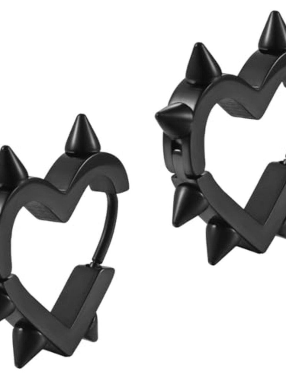 Gothic Heart Earrings,Huggie Hoop Spike Punk Grunge Emo Y2k Earrings Christmas